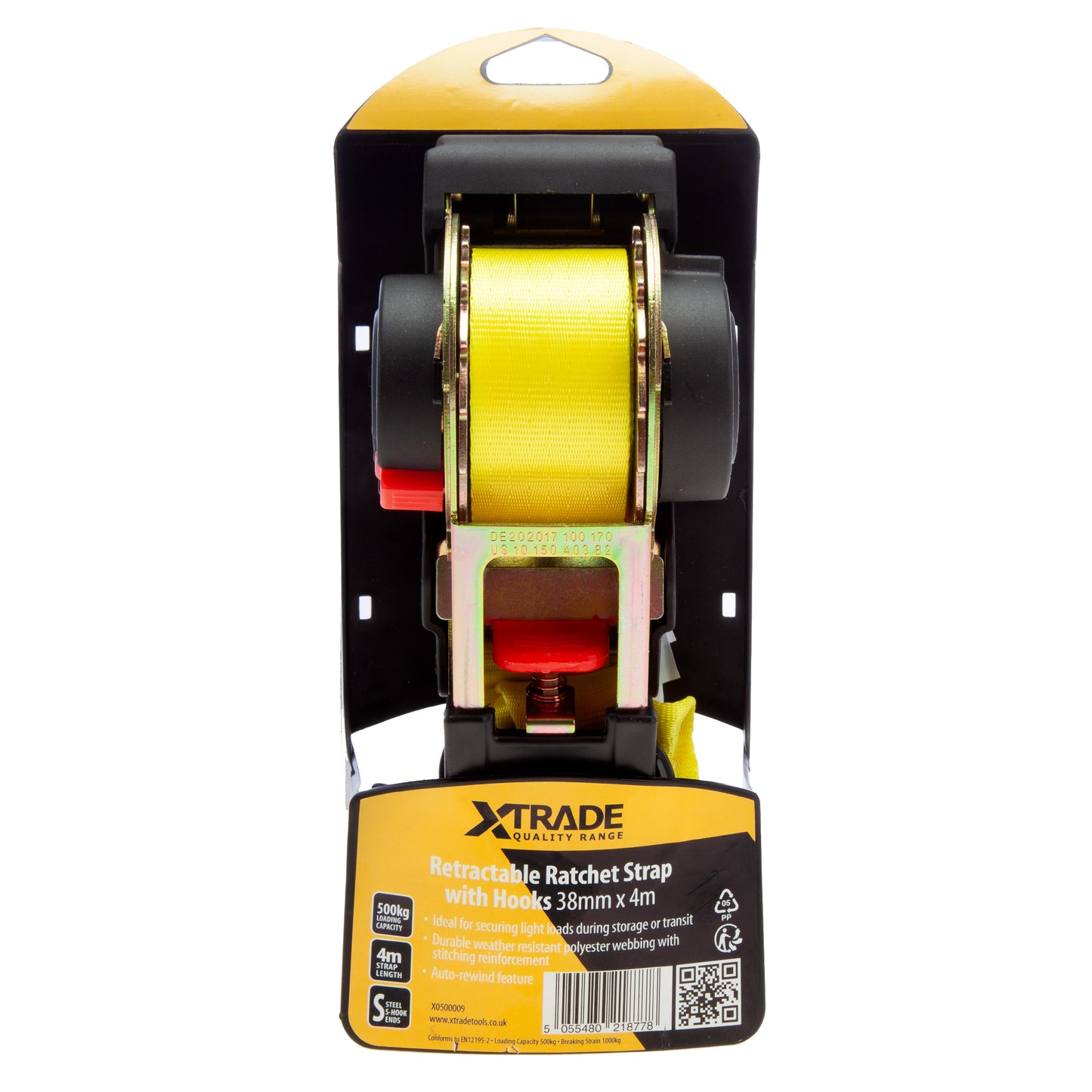 XTrade Retractable Ratchet Straps with Hooks 38mm x 4m