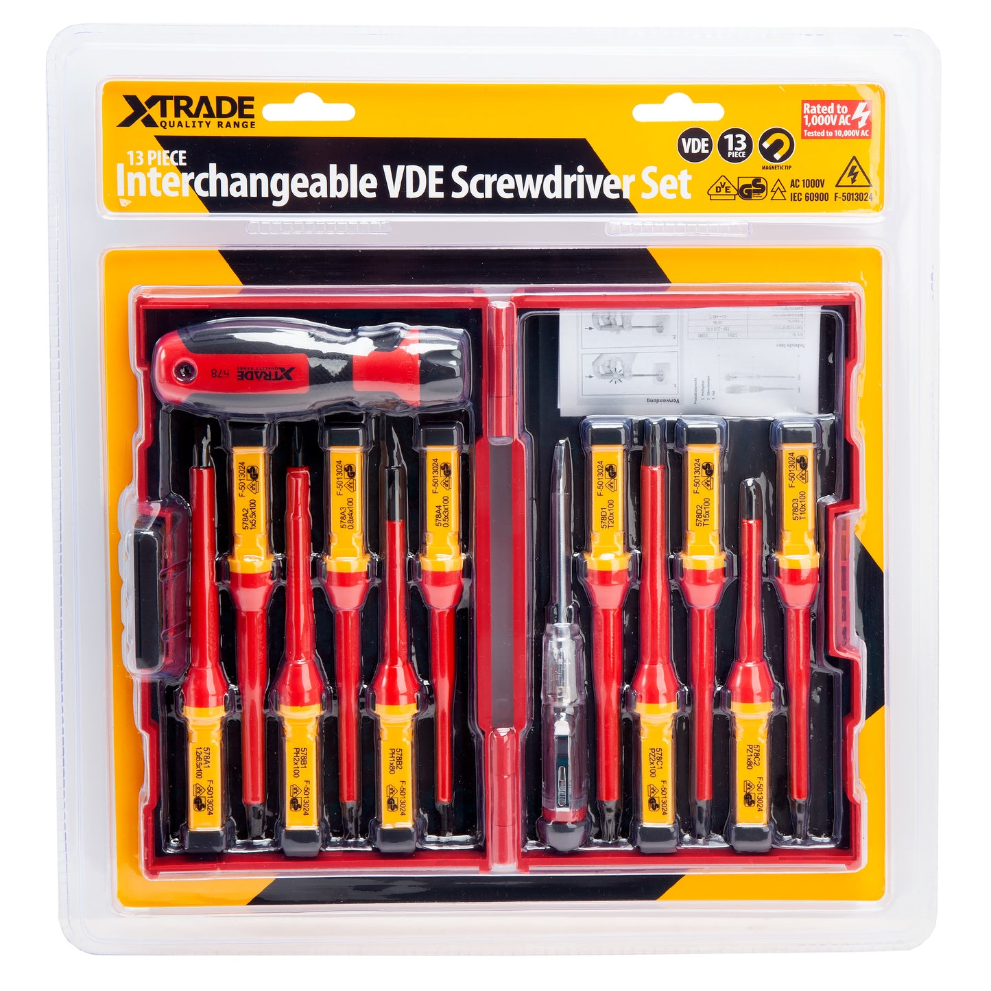 XTrade 13 Piece Interchangeable VDE Screwdriver Set