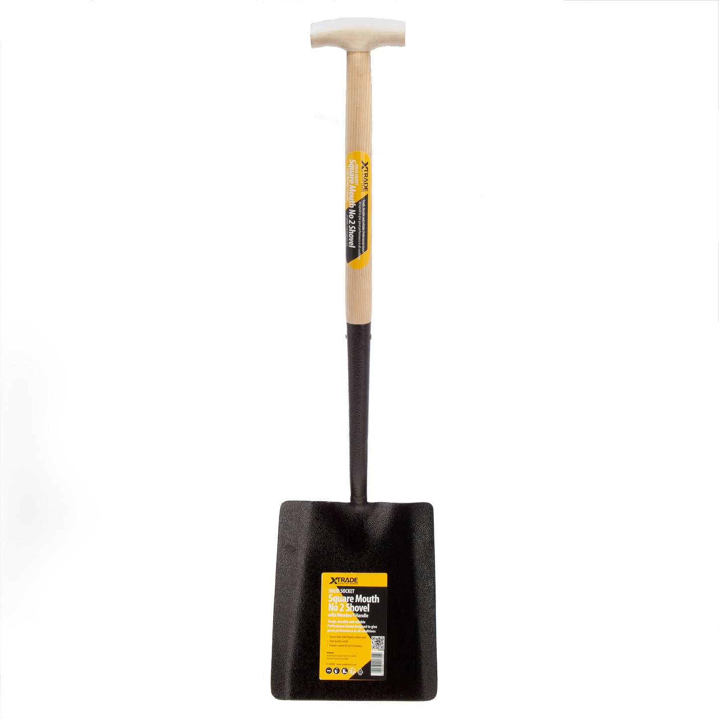 XTrade Solid Socket Square Mouth No. 2 Shovel with Wooden T handle