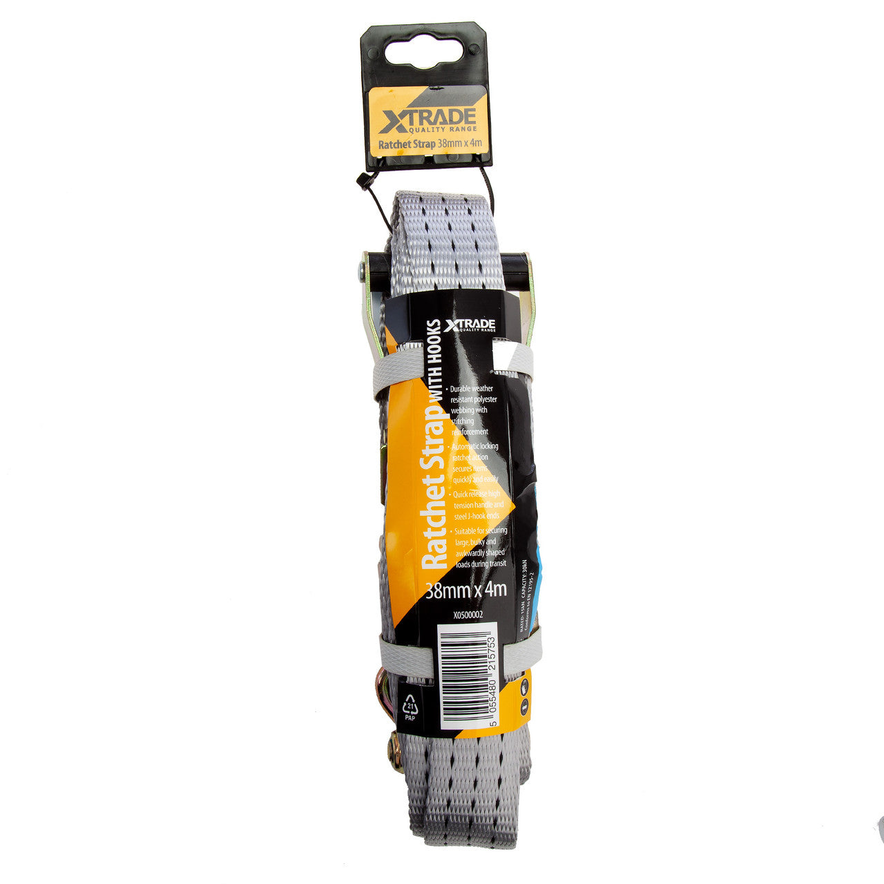 XTrade Ratchet Straps with Hooks 38mm x 4m