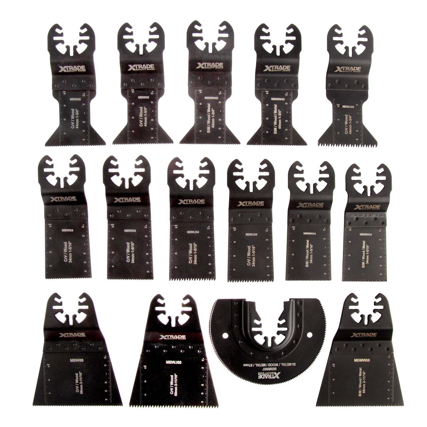 XTrade 15 Piece Multi-Tool Wood/Metal Blade Set