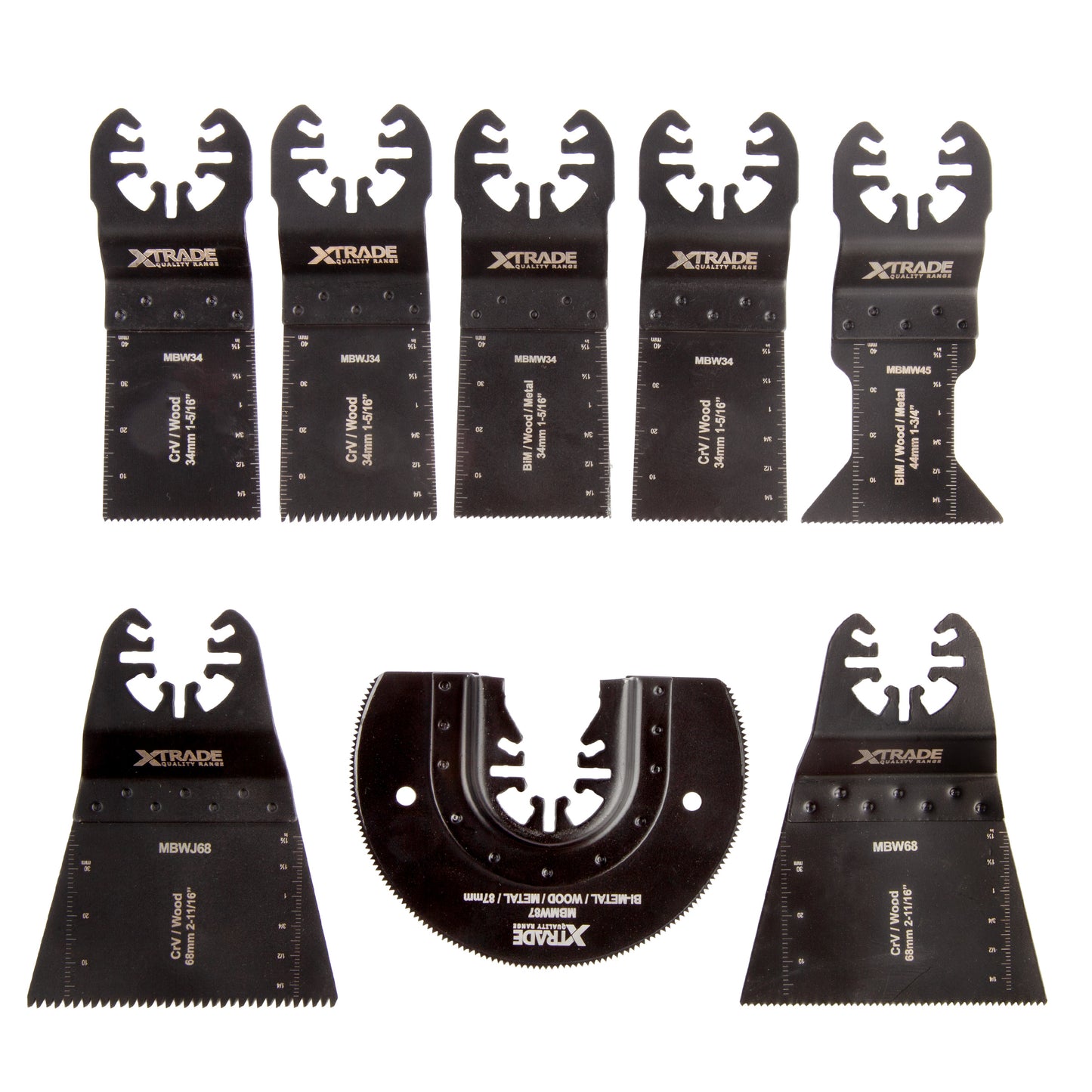 XTrade 8 Piece Multi-Tool Wood/Metal Blade Set