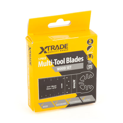 XTrade 5 Piece Multi-Tool Blade Wood Set