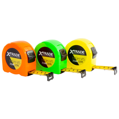 XTrade 7.5m/25ft High Vis Tape Measures