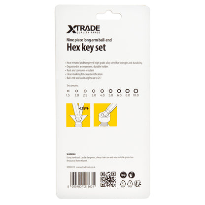 XTrade Long Arm Ball End Hex Key Set
